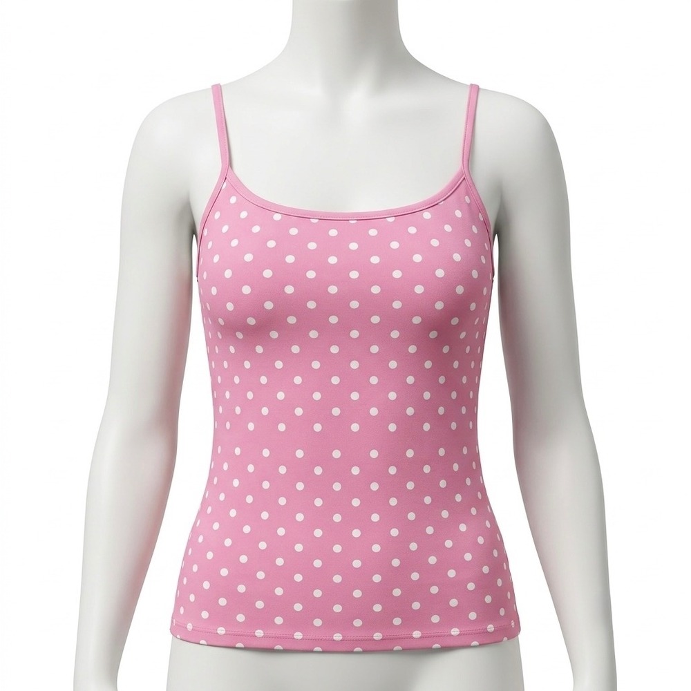 Unbranded Camisole Women Small Pink Excellent Polka Dot Spaghetti Strap Cami Top